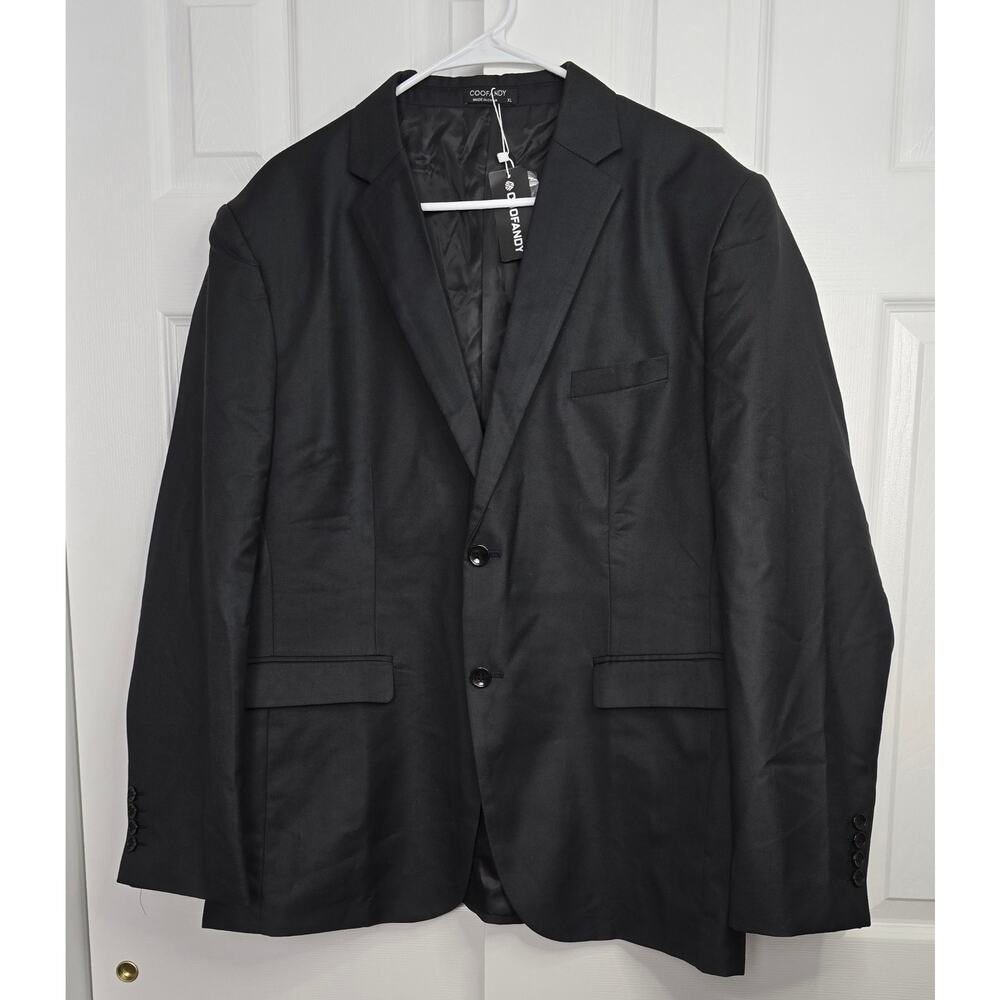 Coofandy Men's Black Blazer Suit Jacket- Size XL